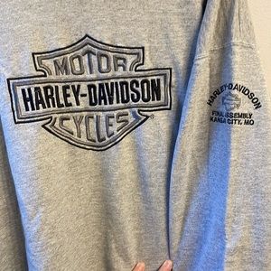 Authentic Harley-Davidson embroidered mens grey crew neck sweatshirt size XL